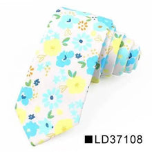 Load image into Gallery viewer, Wedding Men Floral Tie Skinny Cotton Casual Neck Tie Elegant Neckties Flower Print Fashionable Design
