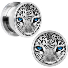 Load image into Gallery viewer, Black White Leopard Eyes Steel Screw Fit Plug Set 1/2
