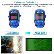 Load image into Gallery viewer, Welding Helmet Solar Powered Auto Darkening Hood with Adjustable Wide Shade
