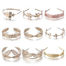 Load image into Gallery viewer, Western Fashion Retro Hair Bands For Women Wedding Metal Gold Leaf Butterfly Hair Headbands Girls Bride Gorgeous Hair Accessories For Women
