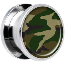 Load image into Gallery viewer, Woodland Camo Print Steel Screw Fit Plug Set 9/16
