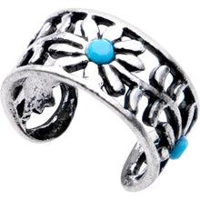 Load image into Gallery viewer, Blue Orb Flower Halo Toe Ring
