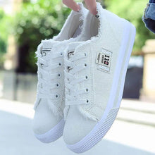 Load image into Gallery viewer, White Canvas Womens Sneakers Casual Fashion Denim Summer Elegant Women Sneakers
