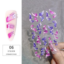 Load image into Gallery viewer, White Embossed Flower Lace 5D Sticker Decal Wedding Nail Art Designs Floral Flower Transfer Decal  Geometry  3D Wave Design Decoration for Women Girls Tape Nail Art Stickers Decal Decoration Geometry Transfer Decals Nail Art Decorations Decoration Decal
