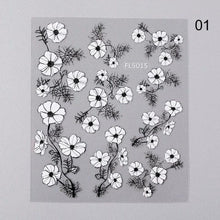 Load image into Gallery viewer, White Embossed Flower Lace 5D Sticker Decal Wedding Nail Art Designs Floral Flower Transfer Decal  Geometry  3D Wave Design Decoration for Women Girls Tape Nail Art Stickers Decal Decoration Geometry Transfer Decals Nail Art Decorations Decoration Decal
