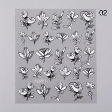 Load image into Gallery viewer, White Embossed Flower Lace 5D Sticker Decal Wedding Nail Art Designs Floral Flower Transfer Decal  Geometry  3D Wave Design Decoration for Women Girls Tape Nail Art Stickers Decal Decoration Geometry Transfer Decals Nail Art Decorations Decoration Decal
