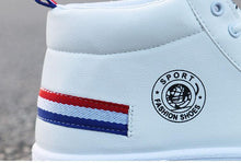 Load image into Gallery viewer, White Men Winter Plush Shoes Boys Comfort Sneakers Leather High Top Sneakers Trendy Style Casual Shoes Fashion Sneakers Breathable Comfort Walking Shoes For Mens
