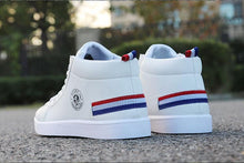 Load image into Gallery viewer, White Men Winter Plush Shoes Boys Comfort Sneakers Leather High Top Sneakers Trendy Style Casual Shoes Fashion Sneakers Breathable Comfort Walking Shoes For Mens
