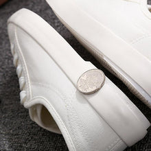 Load image into Gallery viewer, White Summer Womens Sneakers Trainers White Leather Canvas Shoes Tenis Classic Casual Cotton Slip On Canvas Comfortable Walking Flats Sneakers
