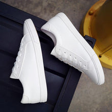 Load image into Gallery viewer, White Summer Womens Sneakers Trainers White Leather Canvas Shoes Tenis Classic Casual Cotton Slip On Canvas Comfortable Walking Flats Sneakers
