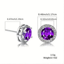 Load image into Gallery viewer, White Zirconia Round Stud Earrings

