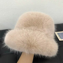 Load image into Gallery viewer, Wide Brim Fluffy Bucket Hat
