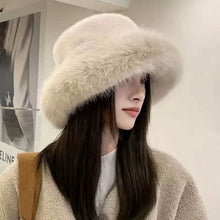 Load image into Gallery viewer, Wide Brim Fluffy Bucket Hat
