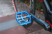 Load image into Gallery viewer, Wide Flat Mountain Road Cycling Bicycle Bike Pedal 3 Sealed Bearings 9/16 in Aluminum With Removable Antiskid Cleats Mountain Bike Pedal Platform Flat Bicycle Pedals Aluminum Alloy Non-Slip Metal Bike Pedals With 3 Bearings For Road
