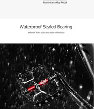 Load image into Gallery viewer, Wide Flat Mountain Road Cycling Bicycle Bike Pedal 3 Sealed Bearings 9/16 in Aluminum With Removable Antiskid Cleats Mountain Bike Pedal Platform Flat Bicycle Pedals Aluminum Alloy Non-Slip Metal Bike Pedals With 3 Bearings For Road

