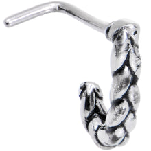 Load image into Gallery viewer, 20G Braided Rope Faux Hoop L Shaped Nose Ring
