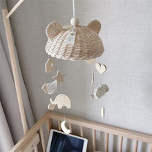 Load image into Gallery viewer, Wind Chime With Wooden Pendant Kids Room Decoration Wall Hanging Ornaments Clouds and Stars Sooth Pendant Toy  Nursery Decoration Gift for Newborn Boys and Girls

