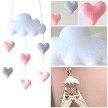Load image into Gallery viewer, Wind Chimes Handmade Cloud Felt Love Pendant Baby Children Cloud Bed Bell Mobile Crib Jewelry Creative Pendant  Bedroom Loving Ceiling Hanging Heart Decor Girls Wind Chime Nursery Decoration
