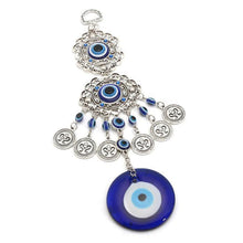 Load image into Gallery viewer, Wind Chimes Turkey Blue Evil Eye (Nazar) Amulet Pendants Home Blessing Protection Gift Ornaments Dream Catcher Blue Rhinestone Wall Hanging Home Decor Ornament Protection Good Luck Blessing Gift
