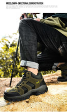 Load image into Gallery viewer, Winter Ankle Boots Mens Snow Warm Fur Leather Hiking Boots Outdoor Hunting Men's Work Warm Hiking Boots High Top Winter Outdoor Walking Lace Up Anti-Slip Breathable Ankle Booties For Mens
