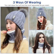 Load image into Gallery viewer, Winter Beanie Hat Scarf Set for Women
