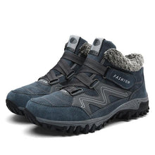 Load image into Gallery viewer, Winter Boots With Fur Warm Leather Snow Boots Mens Winter Work Casual Shoes High Top Rubber Ankle Boots Keep Warm Anti-Slip Soft Sole Warm Fur Lined Winter Ankle Booties
