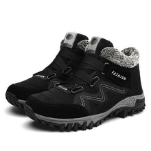 Load image into Gallery viewer, Winter Boots With Fur Warm Leather Snow Boots Mens Winter Work Casual Shoes High Top Rubber Ankle Boots Keep Warm Anti-Slip Soft Sole Warm Fur Lined Winter Ankle Booties
