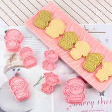 Load image into Gallery viewer, Winter Cartoon Biscuit Mould Christmas Cookie Cutters Christmas Molds ABS Plastic Baking Mould Cookie Tools Cake Decorating Tools Cartoon Cookie Christmas Tree Shaped Biscuit Molds
