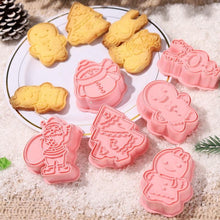 Load image into Gallery viewer, Winter Cartoon Biscuit Mould Christmas Cookie Cutters Christmas Molds ABS Plastic Baking Mould Cookie Tools Cake Decorating Tools Cartoon Cookie Christmas Tree Shaped Biscuit Molds
