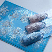 Load image into Gallery viewer, Winter Christmas Acrylic Engraved Nail Sticker Colorful Snow Design Decals Nail Water Slide Decals Nail Art Stickers Decals Christmas Snowflake Bronzing Christmas Slider Nail Art 3D Decals Decoration  Decals Snowflakes Elk Bear Christmas Xmas Stickers
