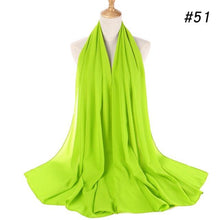 Load image into Gallery viewer, Winter Fashion Long Solid Color Soft Muslim Bubble Chiffon Hijab Scarf Shawls Hijab Elegant Scarf Wrap Lightweight Islamic Head Wear Escharpe Shawls Headband Wraps Lightweight Head Scarves Ladies Hijabs For  Women
