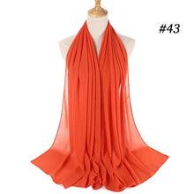 Load image into Gallery viewer, Winter Fashion Long Solid Color Soft Muslim Bubble Chiffon Hijab Scarf Shawls Hijab Elegant Scarf Wrap Lightweight Islamic Head Wear Escharpe Shawls Headband Wraps Lightweight Head Scarves Ladies Hijabs For  Women
