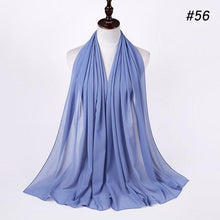 Load image into Gallery viewer, Winter Fashion Long Solid Color Soft Muslim Bubble Chiffon Hijab Scarf Shawls Hijab Elegant Scarf Wrap Lightweight Islamic Head Wear Escharpe Shawls Headband Wraps Lightweight Head Scarves Ladies Hijabs For  Women

