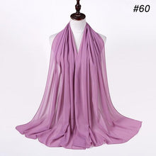 Load image into Gallery viewer, Winter Fashion Long Solid Color Soft Muslim Bubble Chiffon Hijab Scarf Shawls Hijab Elegant Scarf Wrap Lightweight Islamic Head Wear Escharpe Shawls Headband Wraps Lightweight Head Scarves Ladies Hijabs For  Women
