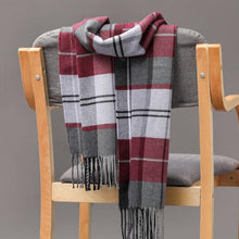 Load image into Gallery viewer, Winter Fashion Outdoor Plaid Soft Scarf Unisex Shawl Scarfs Warm Lightweight Wrap Muffler Elegant Cashmere Hijab Stylish Scarf Tassels For Women Men 185*35cm

