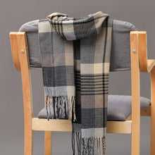 Load image into Gallery viewer, Winter Fashion Outdoor Plaid Soft Scarf Unisex Shawl Scarfs Warm Lightweight Wrap Muffler Elegant Cashmere Hijab Stylish Scarf Tassels For Women Men 185*35cm
