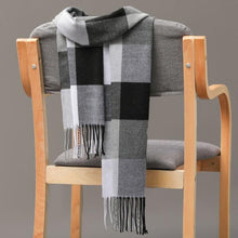 Load image into Gallery viewer, Winter Fashion Outdoor Plaid Soft Scarf Unisex Shawl Scarfs Warm Lightweight Wrap Muffler Elegant Cashmere Hijab Stylish Scarf Tassels For Women Men 185*35cm
