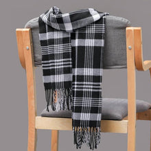 Load image into Gallery viewer, Winter Fashion Outdoor Plaid Soft Scarf Unisex Shawl Scarfs Warm Lightweight Wrap Muffler Elegant Cashmere Hijab Stylish Scarf Tassels For Women Men 185*35cm
