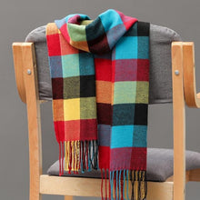 Load image into Gallery viewer, Winter Fashion Outdoor Plaid Soft Scarf Unisex Shawl Scarfs Warm Lightweight Wrap Muffler Elegant Cashmere Hijab Stylish Scarf Tassels For Women Men 185*35cm
