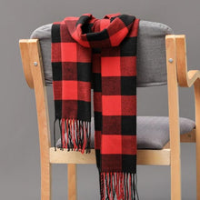 Load image into Gallery viewer, Winter Fashion Outdoor Plaid Soft Scarf Unisex Shawl Scarfs Warm Lightweight Wrap Muffler Elegant Cashmere Hijab Stylish Scarf Tassels For Women Men 185*35cm

