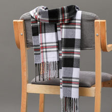 Load image into Gallery viewer, Winter Fashion Outdoor Plaid Soft Scarf Unisex Shawl Scarfs Warm Lightweight Wrap Muffler Elegant Cashmere Hijab Stylish Scarf Tassels For Women Men 185*35cm
