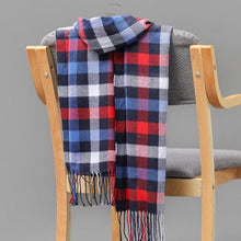 Load image into Gallery viewer, Winter Fashion Outdoor Plaid Soft Scarf Unisex Shawl Scarfs Warm Lightweight Wrap Muffler Elegant Cashmere Hijab Stylish Scarf Tassels For Women Men 185*35cm
