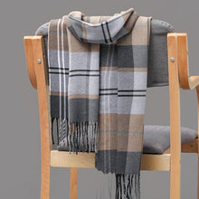 Load image into Gallery viewer, Winter Fashion Outdoor Plaid Soft Scarf Unisex Shawl Scarfs Warm Lightweight Wrap Muffler Elegant Cashmere Hijab Stylish Scarf Tassels For Women Men 185*35cm
