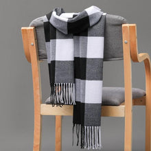 Load image into Gallery viewer, Winter Fashion Outdoor Plaid Soft Scarf Unisex Shawl Scarfs Warm Lightweight Wrap Muffler Elegant Cashmere Hijab Stylish Scarf Tassels For Women Men 185*35cm
