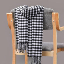 Load image into Gallery viewer, Winter Fashion Outdoor Plaid Soft Scarf Unisex Shawl Scarfs Warm Lightweight Wrap Muffler Elegant Cashmere Hijab Stylish Scarf Tassels For Women Men 185*35cm
