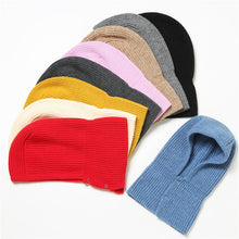Load image into Gallery viewer, Winter Hat Skullies Beanies Hats Men Women Scarf Warm Breathable Hood Knitted Hat Caps Balaclava Mask Gorras Bonnet Knitted Hat Face Hooded Cowl Neckerchief with Drawstring Soft Balaclava Pullover Knitted Beanie for Adults Men Women Ski Caps
