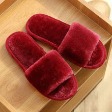 Load image into Gallery viewer, Winter Home Slippers Women Plush Fluffy Flip Flops Warm Shoes Soft Thick Soled Indoor Bedroom Fur Slides Women's Fuzzy Open Toe House Slippers Fancy Plush Slippers
