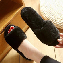 Load image into Gallery viewer, Winter Home Slippers Women Plush Fluffy Flip Flops Warm Shoes Soft Thick Soled Indoor Bedroom Fur Slides Women's Fuzzy Open Toe House Slippers Fancy Plush Slippers
