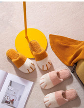 Load image into Gallery viewer, Winter Indoor Cotton Shoes Cute Cat Paw Women Furry Slides Plus Velvet Warm Soft Slippers Cotton Cloth Sippers Women's Elegant Fur Slippers House Shoes For Women
