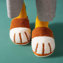 Load image into Gallery viewer, Winter Indoor Cotton Shoes Cute Cat Paw Women Furry Slides Plus Velvet Warm Soft Slippers Cotton Cloth Sippers Women's Elegant Fur Slippers House Shoes For Women
